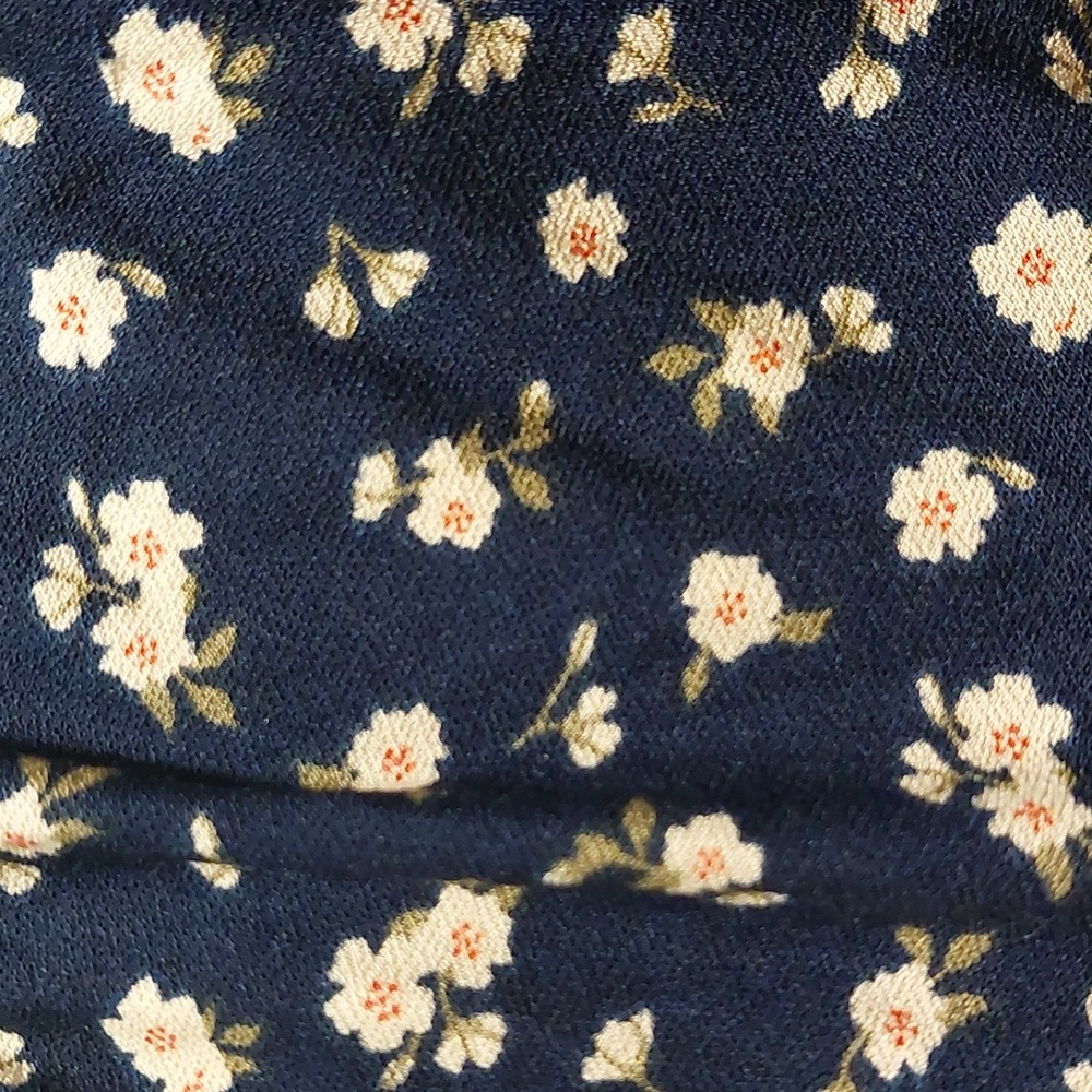 Max Studio Navy Floral Long Sleeve Dress - Picture 3 of 4